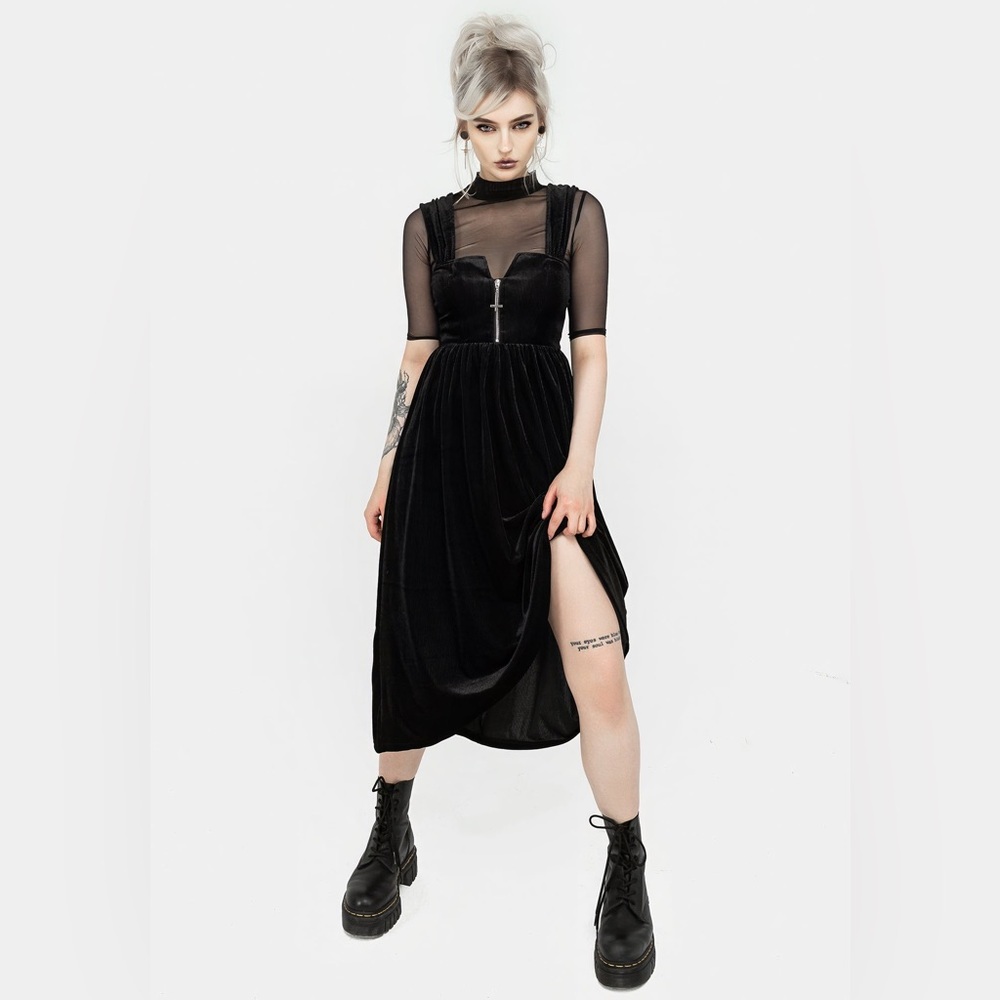 NWT Disturbia Heartless Zip Front Midi Dress Size US 14 / UK 18 - Picture 6 of 7